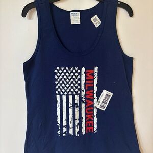 Milwaukee Port & Co Navy Tank Top, Ladies Small
